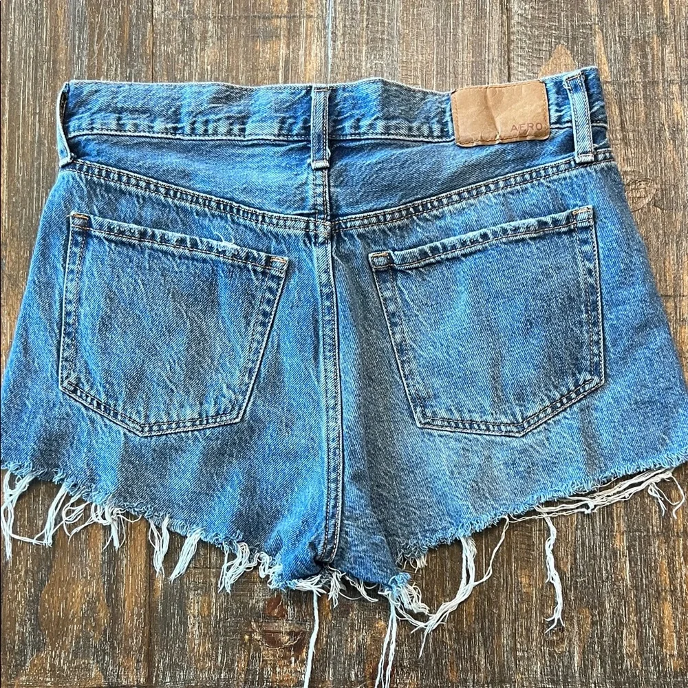Aeropostale Women's Frayed Blue Jean Shorts